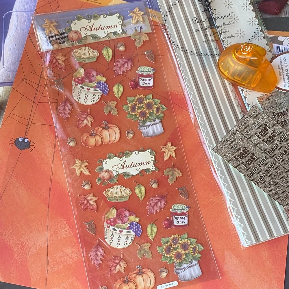 Halloween Junk Journal Scrapbooking Kit | Curated Papers, Ribbons Embellishments
